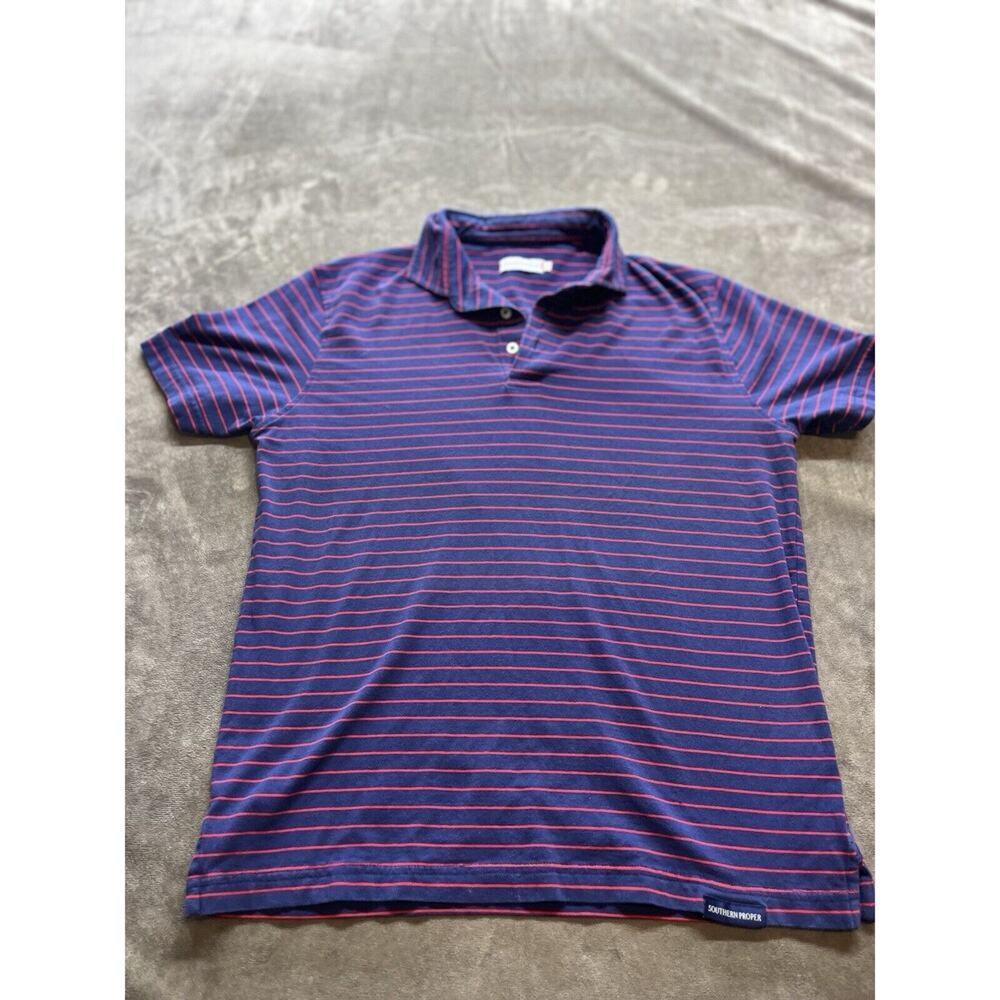 Southern Proper Polo‎ Shirt Mens Small Red Striped Golf preppy